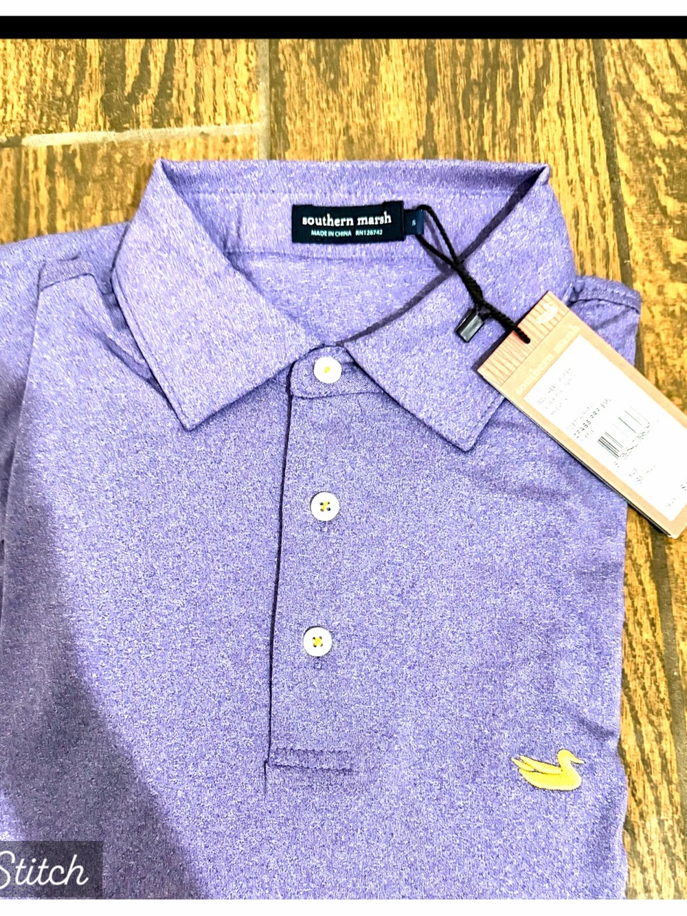 Southern Marsh Men's Heather Purple Polo with Duck Logo